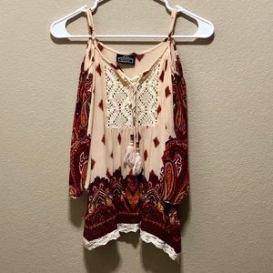 Angie Cold/Off the Shoulder Bohemian Blouse